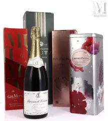 CHAMPAGNE-Lot de 4 bouteilles et 1 magnum comprenant :-img1