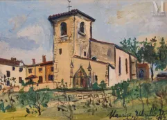 Maurice UTRILLO (Paris 1883 - Dax 1955)-Eglise de Saint-Bernard (Ain), 1924-img1