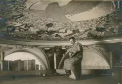 Alphonse MUCHA-Décorant le salon circulaire, salle du Maire, Maison municipale, Prague, 1910-1911-img1