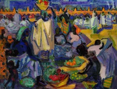 Renée BERNARD (Oytier Saint Oblas 1906 - Paris 2004)-Marché de Bamako-img1
