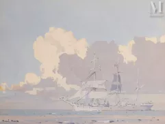 MARIN-MARIE (Fougerolles du Plessis 1901 - Saint Hiliare du Harcouet 1987)-Trois mâts-img1