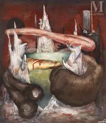 Henri GOETZ (New-York 1909 - Nice 1989)-Composition surréaliste-img1