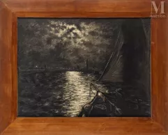 Ecole moderne du début du XX ème siècle-Bateau dans la tempête-img1