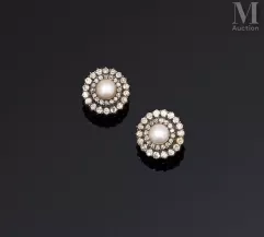 Paire de dormeuses en argent doublé d'or 56 zolotniks (583 millièmes),--img1