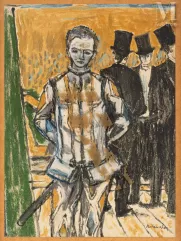 Maurice BRIANCHON (Fresnay sur Sarthe 1899- Paris 1979)-L’arlequin dans les coulisses-img1