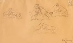 Rosa BONHEUR (Bordeaux 1822- By 1899)-Etude de chevaux-img1