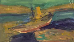 Fikret MOUALLA (Turquie, 1903-1967)-Bateau à Cannes-img1
