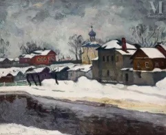 Arnold LAKHOVSKY (Tchernobyl 1880 – 1937 New York)-Ville de Pskov en hiver-img1