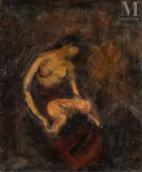 Adolphe PETERELLE (Genève 1874 - Paris 1947)-Maternité, circa 1920-1925-img1