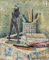 Lucie COUSTURIER (Paris 1876 - 1925)-Composition dans l'atelier-img1