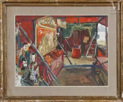 Jean LAUNOIS (Les-Sables-d’Olonne 1898 - Alger 1942)-Intérieur de l'atelier aux marionnettes chinoises-img1