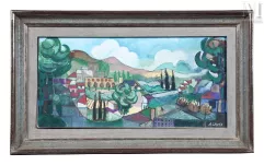 Ecole Française du XXe siècle-Village dans la vallée-img1