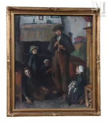 Jean LAUNOIS (1898 - 1942)-Le joueur de flûte dans la cuisine-img1