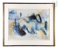 Raymond MOISSET (1906-1994)-Abstraction bleu jaune et noire-img1