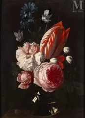 Jan Philips VAN THIELEN (Mâlines 1618 – Booischot 1667)-Bouquet de tulipes et roses-img1