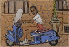 Marie VASSILIEFF (Smolensk 1884 - Nogent sur Marne 1957)-Le scooter-img1