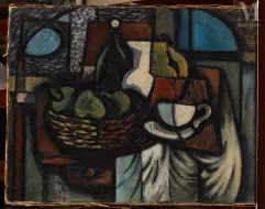 Hella GUTH (Née en 1912)-Composition au compotier-img1