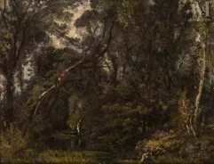 Paul HUET (Paris 1803 - 1869)-Vallée de Beuzeval-img1