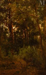 Narcisse DIAZ DE LA PENA (Bordeaux 1807 - Menton 1876)-Paysage, sous bois-img1