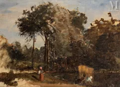 Paul HUET (Paris 1803 - 1869)-Etude aux environs de Sèvres-img1