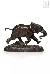 Antoine-Louis BARYE (1795 - 1875)-"Eléphant du Sénégal courant"-img1