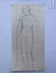 Hippolyte FLANDRIN (Lyon 1809 – Rome 1864)-Etude pour une sainte Juliette-img1