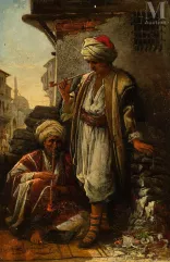 Émile Henri LA PORTE (Paris 1841 - 1919)-Fumeurs de narguilé-img1