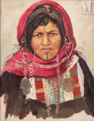 Max MOREAU (Soignies 1902-Grenade 1992)-Portrait de Bédouine-img1