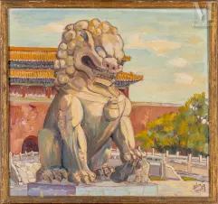 ZENG Yilu (1896-1989)-« Lion-Gardien de la Cité Interdite », 1936-img1