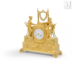 Pendule d'époque Empire dite aux joueurs de dames--img1