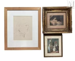 LOT de 3 pièces encadrées--img1