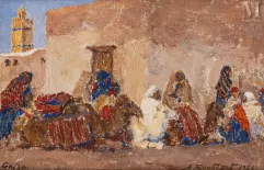 Alexandre ROUBTZOFF (Saint-Pétersbourg 1884 - Tunis 1949)-Scène de rue à Gafsa-img1