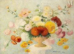 Achille LAUGE (Arzens 1861 - Cailhau  1944)-Bouquet de fleurs, 1921-img1