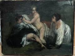 Ecole du XIXe siècle-Lot de trois oeuvres :-img1