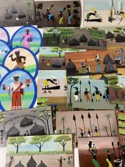 Lot de diverses peintures naives--img1