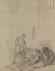 Jean-Léon GÉRÔME (Vesoul 1824 – Paris 1904)-Cléopâtre et César dans le palais de Deir-el-Médina-img1