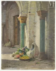 Cécile BOUGOURD (Pont-Audemer 1857 - 1941)-Le vendeur de légumes à Tunis-img1