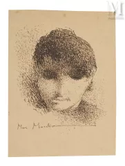 Marc MOUCLIER (Aigre 1866-Paris 1947)-Etude de tête-img1