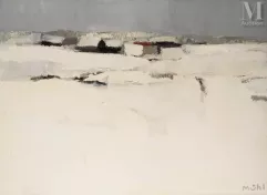 Roger MUHL (Strasbourg 1929 - Mougins 2008)-Village sous la neige, 1961-img1