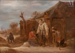 David TENIERS II de Jonge (1610 - 1690)-Bedelaars voor een herberg-img1