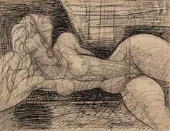 Marcel GROMAIRE (Noyelles-sur-Sambre 1892 - Paris 1971)-Nu accoudé-img1