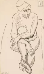 Raoul DUFY (Le Havre 1877 - Forcalquier 1953)-Etude de nu-img1