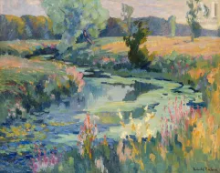 Robert Antoine PINCHON (Rouen 1886 - Bois-Guillaume 1943)-La rivière dans la lande-img1