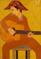 Jean-Pierre LE BOUL'CH (1940-2001)-Portrait de Jacques Guyot ou « Le guitariste », 1956-img1