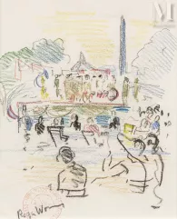 Roger WORMS (1907 - 1980)-Concert aux tuileries-img1