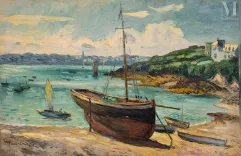 Paul Emile COLIN (Luneville 1867- Bourg La Reine 1949)-Bateaux sur câles-img1