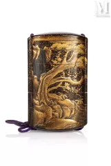 JAPON, Période Edo, XIXe siècle-Élégant inro à cinq compartiments-img1