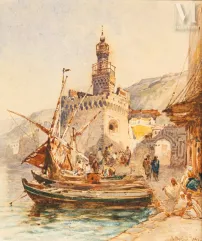 Alberto PASINI (Busseto 1826 - Cavoretto 1899)-Rhodes, 1862-img1