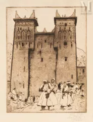 Jacques MAJORELLE (Nancy, 1886 - Paris, 1962)-Ounila, Grand Atlas, la danse des guerriers(c.1927)-img1