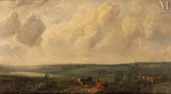 Paul HUET (Paris 1803 - 1869)-Sur le plateau (Suisse normande - 1850)-img1